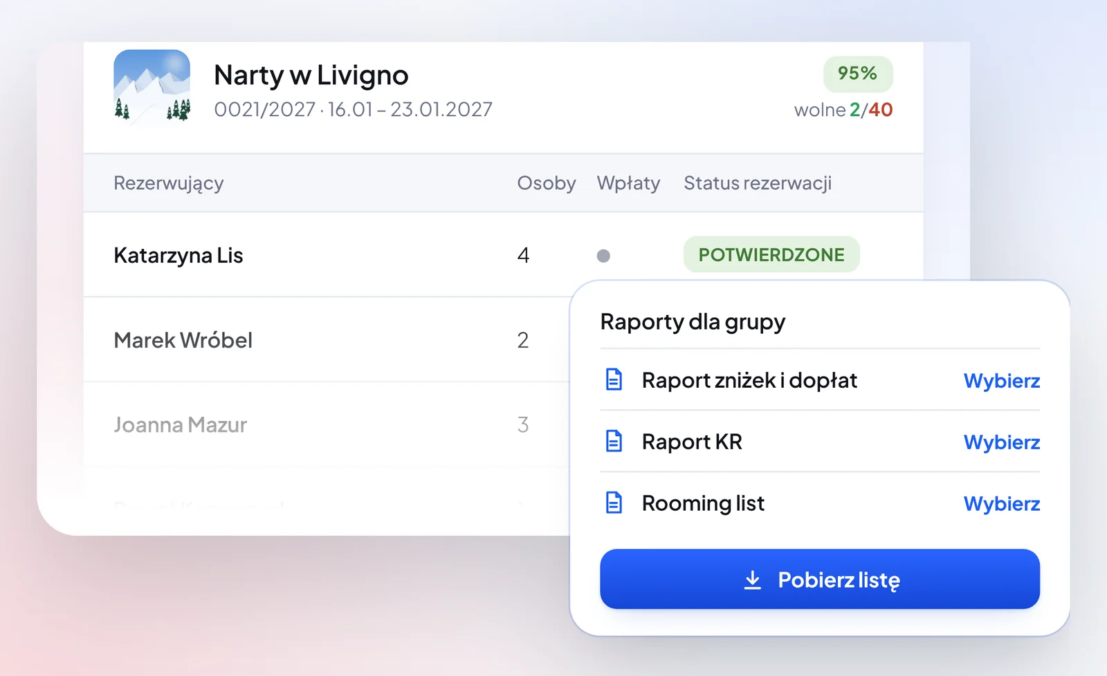 Wyjazd narciarski w Otiumo – raporty dla grupy